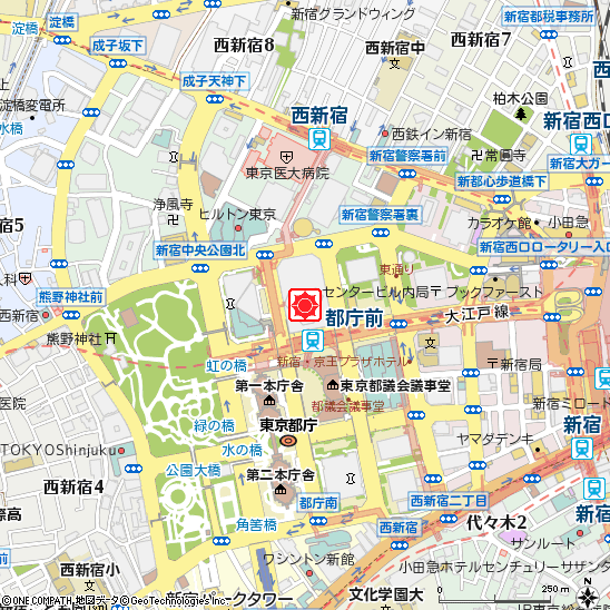 新宿支店（副都心ビジネスステーションへ統合）付近の地図